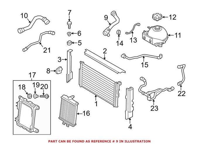 BMW Radiator Coolant Hose - Upper 17127619255